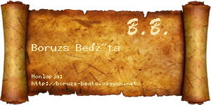 Boruzs Beáta névjegykártya