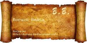 Boruzs Beáta névjegykártya