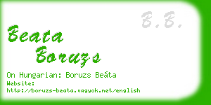 beata boruzs business card